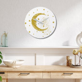 Himmelsfrau, Mondsterne, boho, elegante Astronomie Große Wanduhr