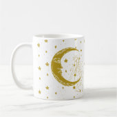 Himmelsfrau, Mondsterne, boho, elegante Astronomie Kaffeetasse (Links)