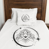 Himmelsfrau, Mondsterne, boho, elegante Astronomie Kissenbezug