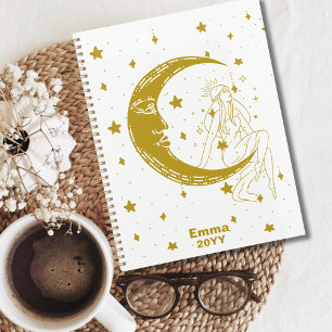 Himmelsfrau, Mondsterne, boho, elegante Astronomie Planer