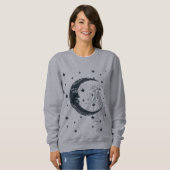Himmelsfrau, Mondsterne, boho, elegante Astronomie Sweatshirt (Vorne ganz)