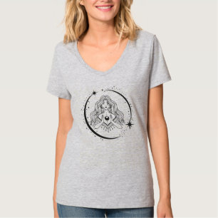 Himmelsfrau, Mondsterne, boho, elegante Astronomie T-Shirt