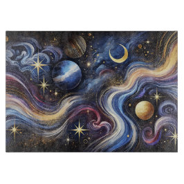 Himmelsgalaxie Sterne Schneidbrett Kosmische Küche Schneidebrett