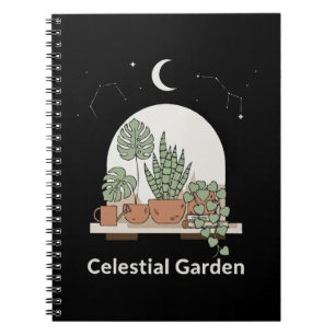 Himmelsgarten Boho Zimmerpflanze Mond & Sterne Kun Notizblock