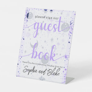 Himmelsgastbuch-Podiumsschild für die Hochzeit Sockelschild