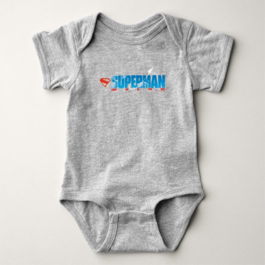 Himmelsgebundene Superman-Silhouette Baby Strampler (Vorderseite)