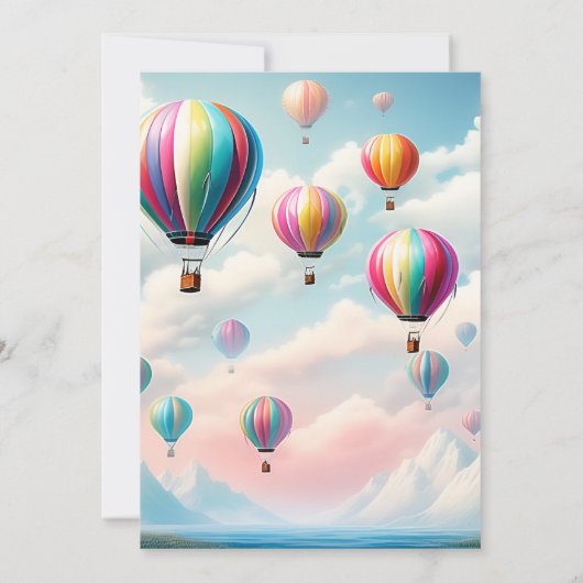 Himmelsgelenk Heißluftballon Twins 1. Geburtstag Einladung (Rückseite)