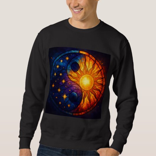Himmelsglasmalerei Yin Yang Sweatshirt (Vorderseite)