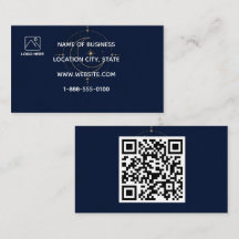 Himmelsgold-Mond-Navy-QR-Code-Geschäftskarte