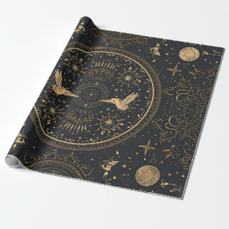 Himmelsgold-Verpackungspapier – Gothic Luxe Starry Geschenkpapier