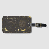Himmelsgoldene Sterne, Mond und Sternbilder Gepäckanhänger (Vorderseite (Horizontal))