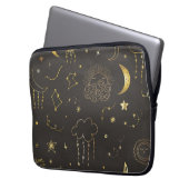 Himmelsgoldene Sterne, Mond und Sternbilder Laptopschutzhülle (Vorderseite Links)