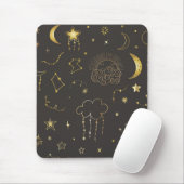 Himmelsgoldene Sterne, Mond und Sternbilder Mousepad (Mit Mouse)