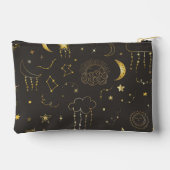 Himmelsgoldene Sterne, Mond und Sternbilder Zubehörtasche (Rückseite)