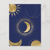 Himmelsgoldenmondphasen Ekliptik lila Blau Postkarte (Vorderseite)