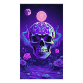 Himmelsgothischer Schädel mit verzaubertem Blument Fotodruck (Vorne)