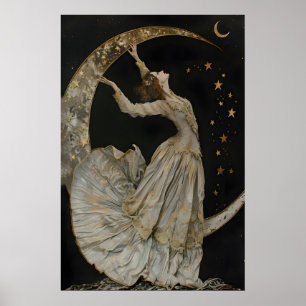 Himmelsgöttin-Kunstprint, Gothic-Romantik-Dekor, Poster