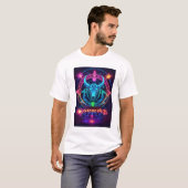 Himmelsharmonie: Capricorn & Taurus Neon Zodiac T-Shirt (Vorne ganz)