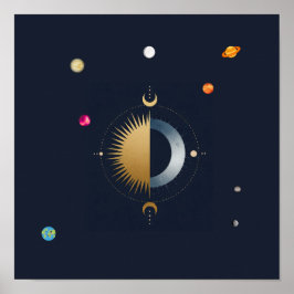 Himmelsharmonie | Moderne Sun & Moon Wall Kunst Poster