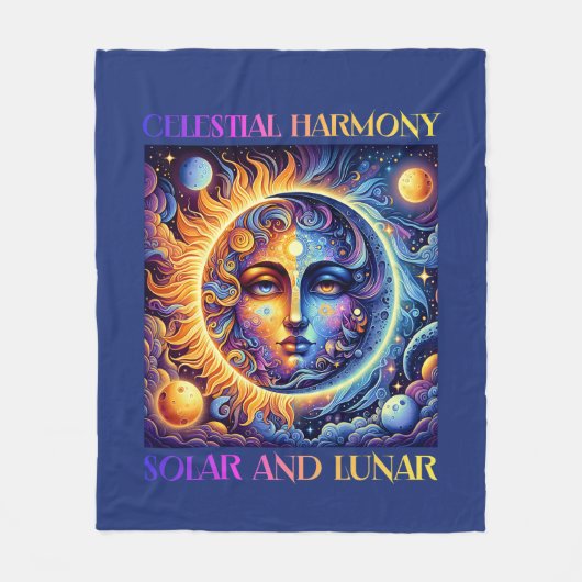 Himmelsharmonie Sonne und Mond, Astrologie Fleecedecke (Vorderseite)