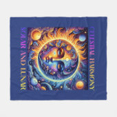 Himmelsharmonie Sonne und Mond, Astrologie Fleecedecke (Vorderseite (Horizontal))
