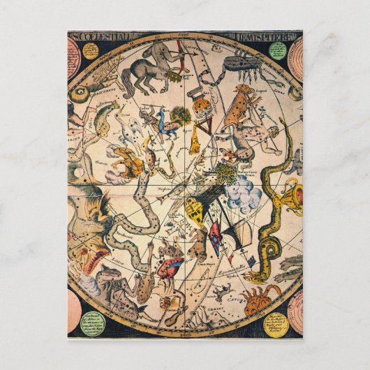 Himmelshemisphäre, 1790 postkarte (Vorderseite)