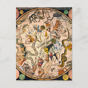 Himmelshemisphäre, 1790 postkarte