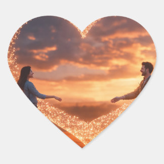 Himmelsherz Herz-Aufkleber