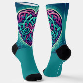 Himmelsherz mit Aquamarinem Hintergrund Socken (Gewinkelt)