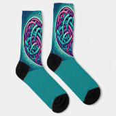 Himmelsherz mit Aquamarinem Hintergrund Socken (Rechts)