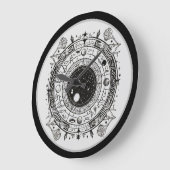 HimmelsImpressionen: Schwarz-Weiß-Astrologie Große Wanduhr (Winkel)