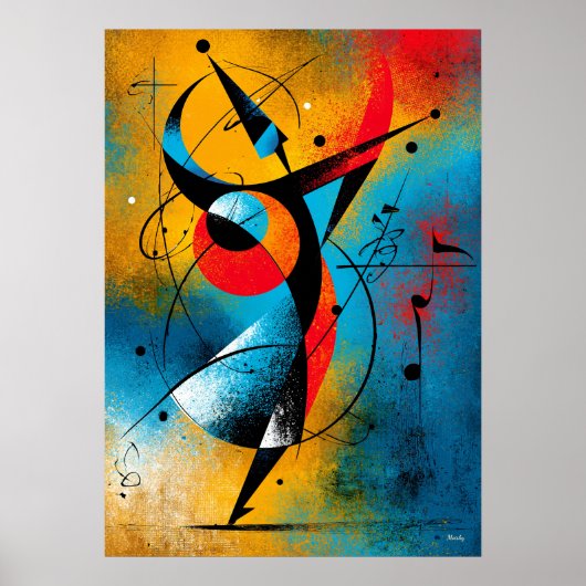 Himmelsimpuls – Moderne abstrakte geometrische Wan Poster (Vorne)