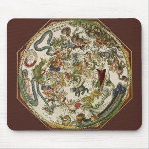 Himmelskarte von Peter Apian, Vintage-Astronomie Mousepad