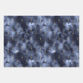 Himmelskies Dark Navy und Gold Wrapping Paper Geschenkpapier Set (Vorderseite 2)