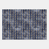 Himmelskies Dark Navy und Gold Wrapping Paper Geschenkpapier Set (Vorderseite 2)