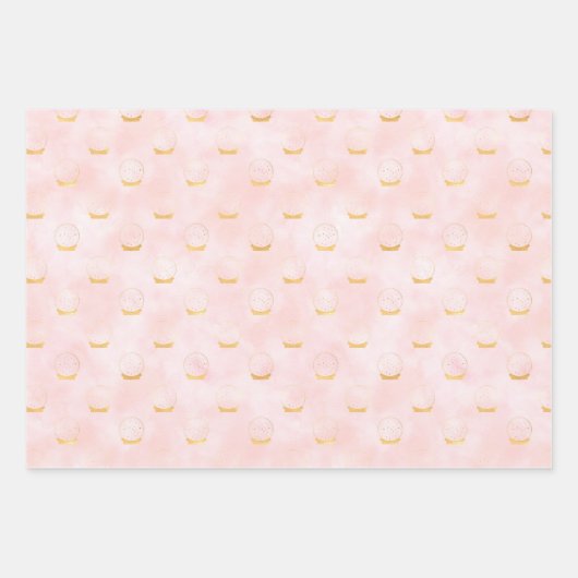 HimmelskiesPink und Gold Wrapping Paper Geschenkpapier Set (Vorderseite 2)