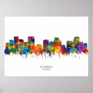 Himmelskizze von Glendale Kalifornien Poster