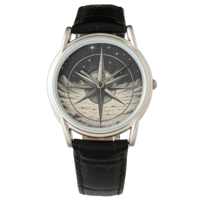 Himmelskompass der stillen Wüste Armbanduhr (Vorderseite)