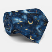 Himmelskonstellation Moon and Stars Muster Krawatte (Gerollt)