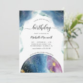 Himmelskonstellationen und Sterne zum Geburtstag Einladung (Stehend Vorderseite)