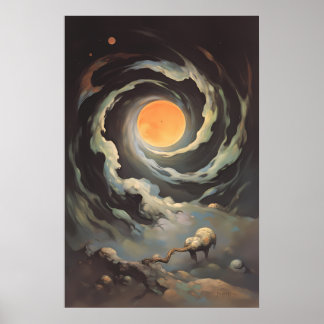 Himmelskonvergenz - Surreale kosmische Sterne Poster