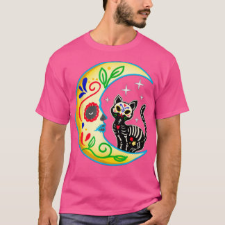 Himmelskörper Katzenmond Halloween der Toten 2 T-Shirt
