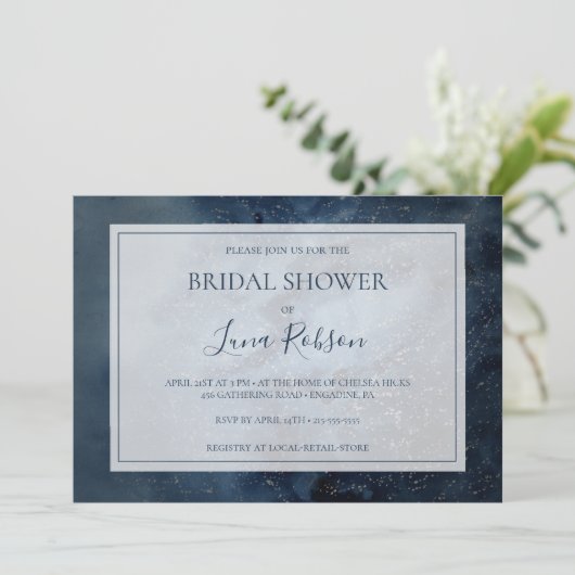 Himmelskörper mit horizontalem Rahmen-Brautparty Einladung (Stehend Vorderseite)