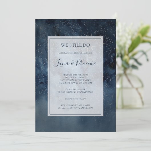 Himmelskörper mit Rahmen, die wir noch immer überp Einladung (Stehend Vorderseite)