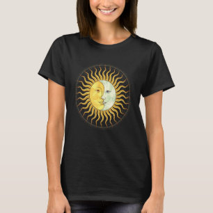 Himmelskörper Sonne Mondsichel Boho-Ästhetik Als T-Shirt