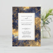 Himmelskosmische Sterne und Planeten Hochzeiten Einladung (Stehend Vorderseite)