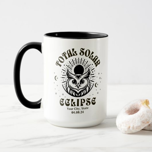 Himmelskugel Personalisiert Gesamtsolareklipse Tasse (Mit Donut)