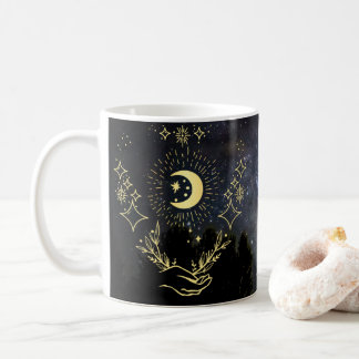 Himmelskunst Mond und Sterne Kaffeetasse