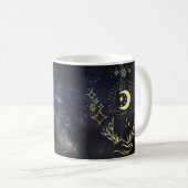 Himmelskunst Mond und Sterne Kaffeetasse (VorderseiteRechts)