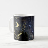 Himmelskunst Mond und Sterne Kaffeetasse (Vorderseite Links)